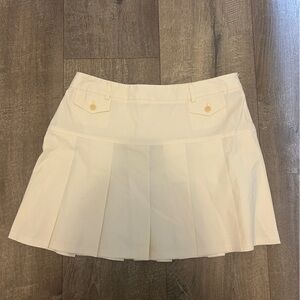 Theory Off White Mini Pleated Skirt